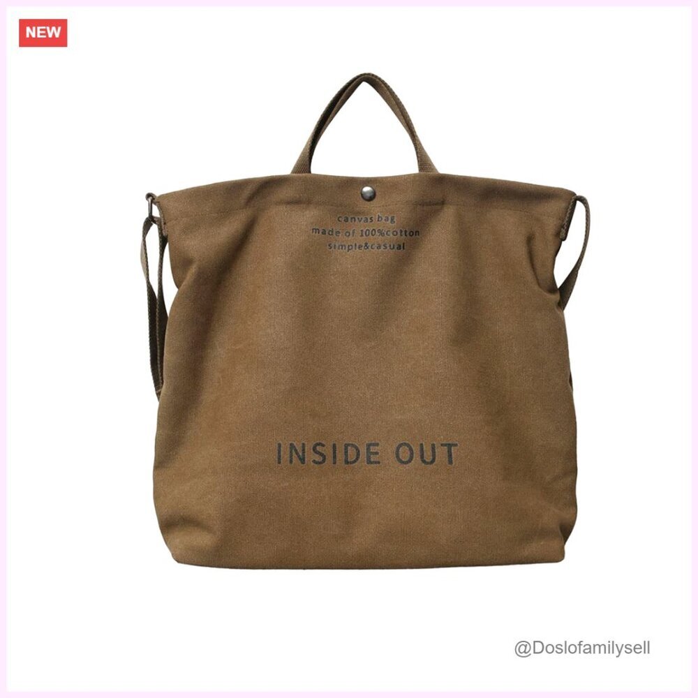 Large Canvas Tote Bag with Crossbody Strap, Magnetic Closure, Work & Casual